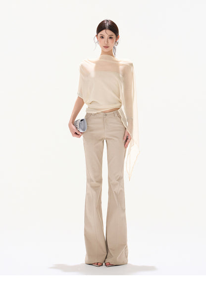 BEADED DRAPE TOP FLARE SET