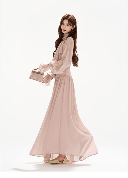 ROMANTIC FRENCH CHIFFON MAXI DRESS