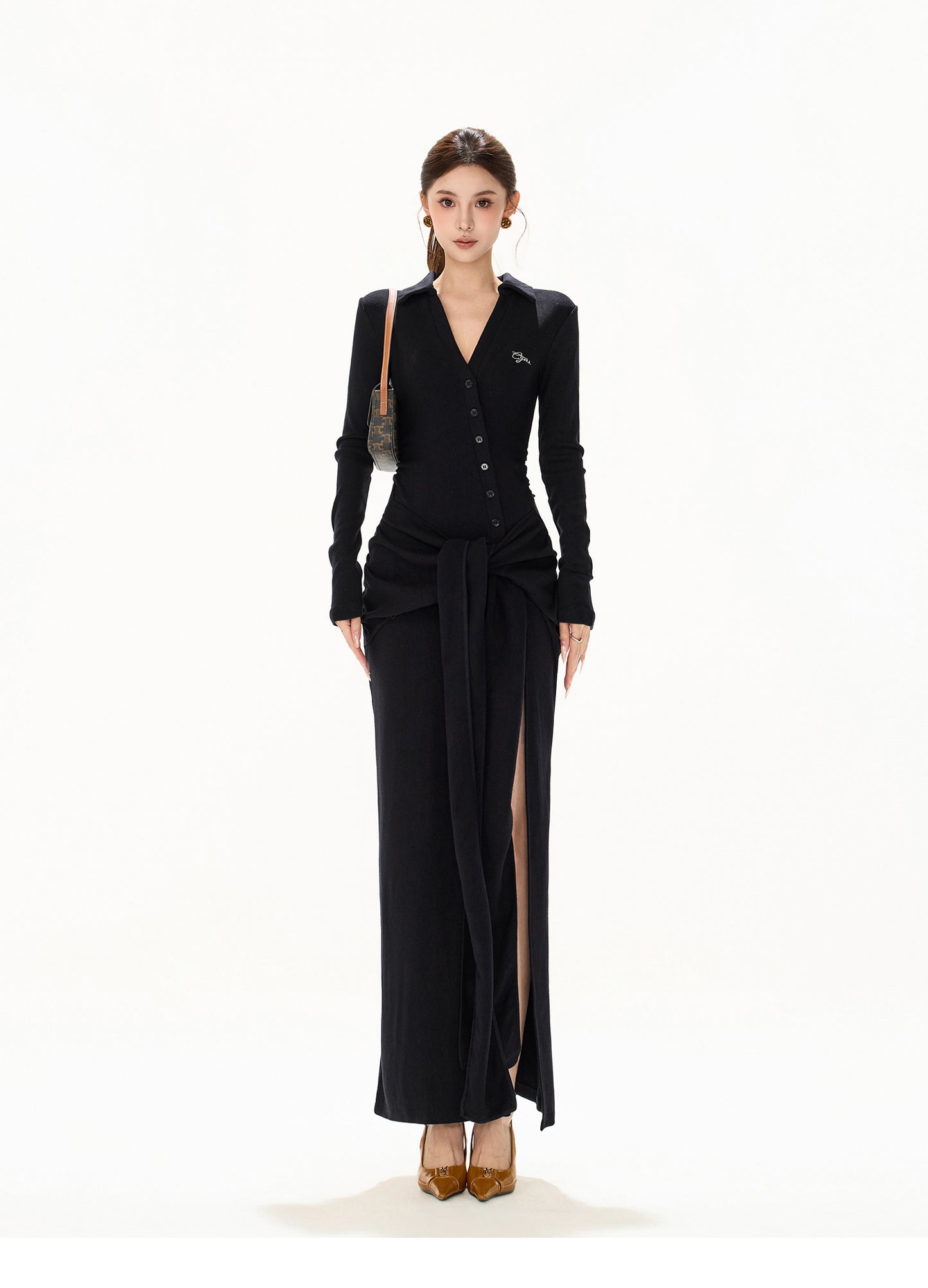 ELEGANT HIGH SLIT STRAPPY SLIM FIT ONE-PIECE