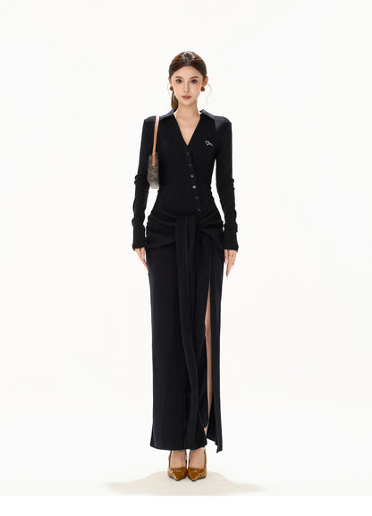 ELEGANT HIGH SLIT STRAPPY SLIM FIT ONE-PIECE