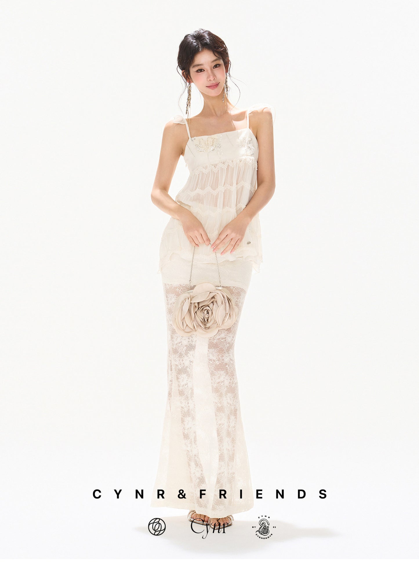 SEQUIN MESH SKIRT SET