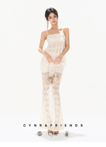 SEQUIN MESH SKIRT SET