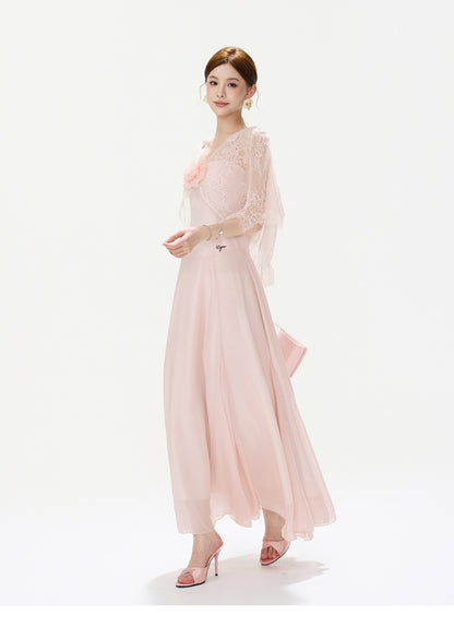 BLUSH FLORAL LACE DRESS