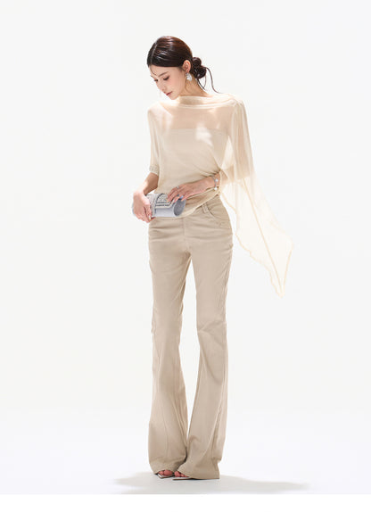 BEADED DRAPE TOP FLARE SET
