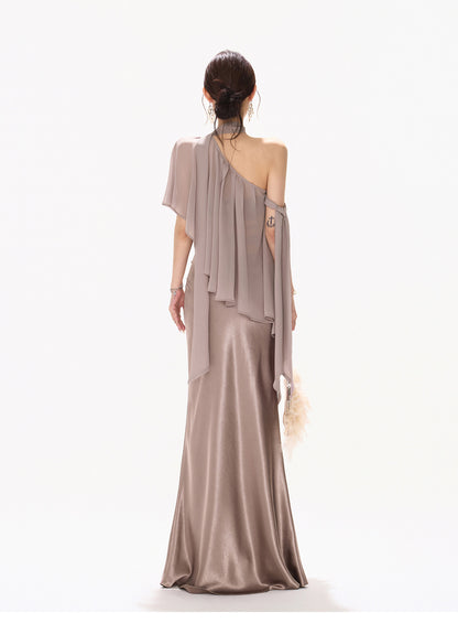 VIOLET DRAPED MERMAID SET