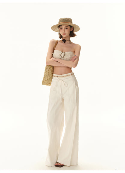3D TEXTURED KNIT STRAPLESS CROP TOP