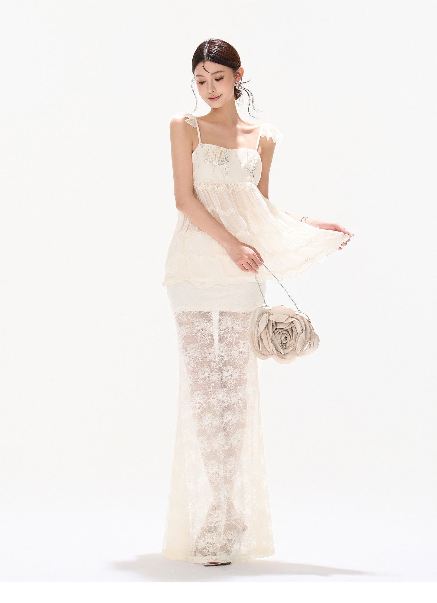 SEQUIN MESH SKIRT SET