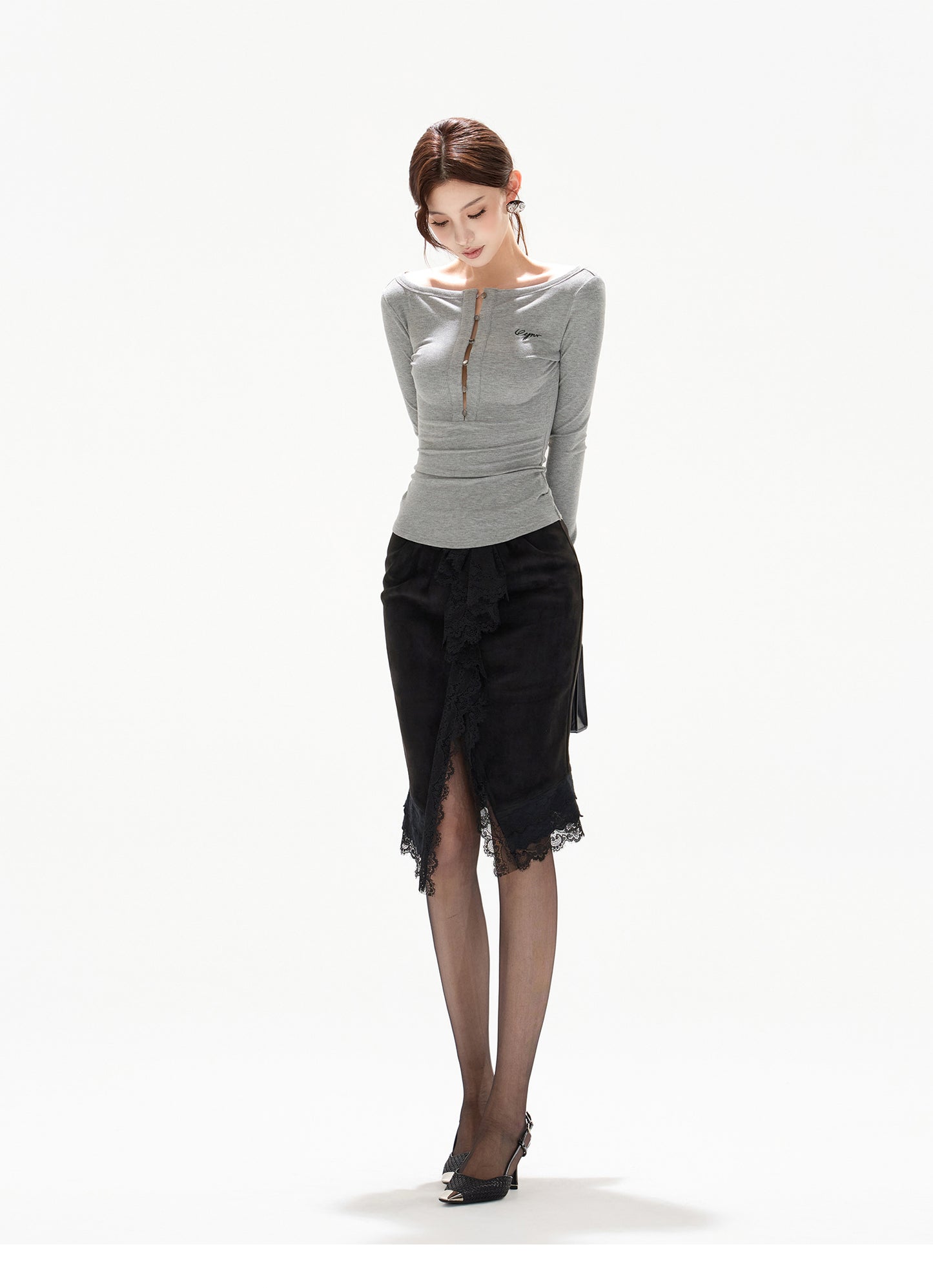 Y2K ADJUSTABLE BUTTON KNIT TOP