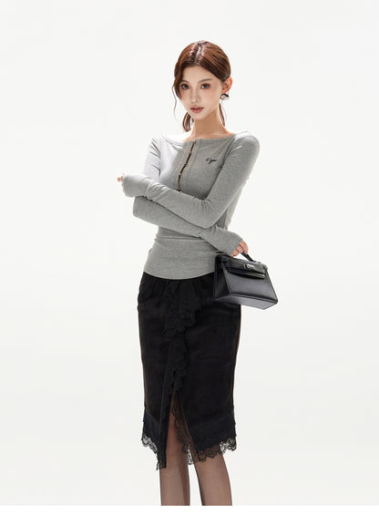 Y2K ADJUSTABLE BUTTON KNIT TOP