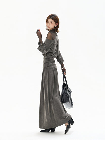 2-WAY OFF SHOULDER KNIT DRESS