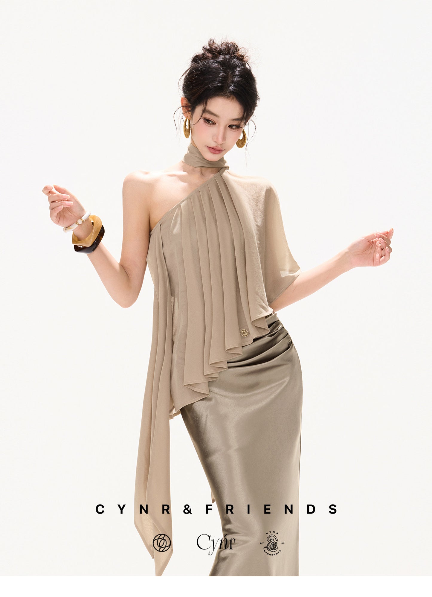 CHAMPAGNE DRAPED MERMAID SET
