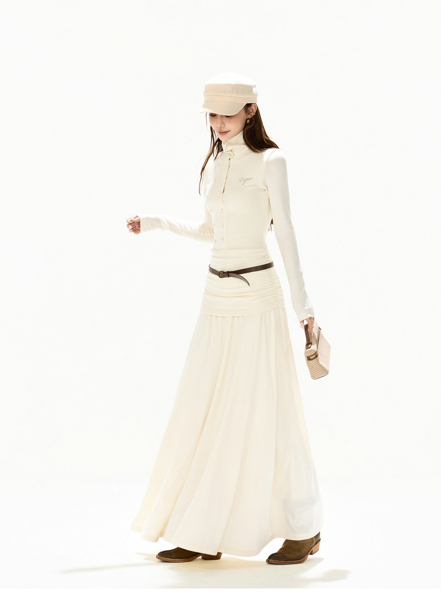 FRENCH WOOL KNIT MAXI DRESS