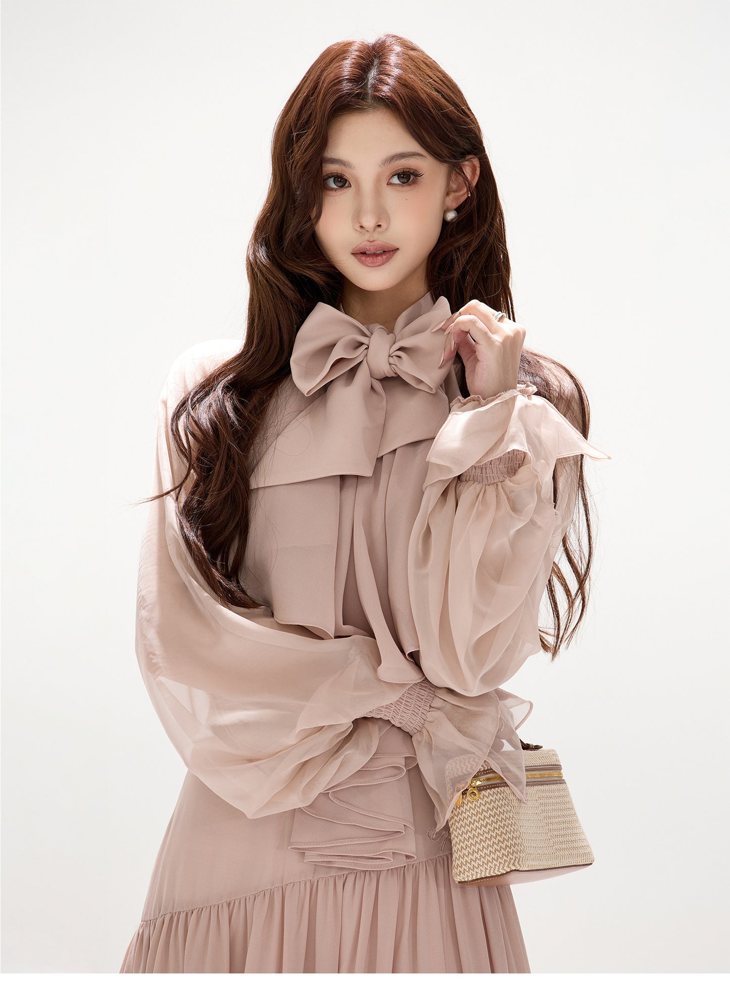 ROMANTIC FRENCH CHIFFON MAXI DRESS