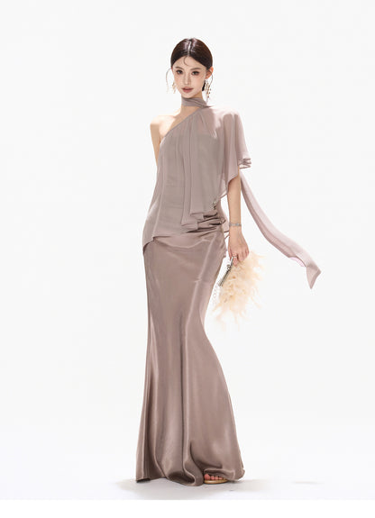 VIOLET DRAPED MERMAID SET