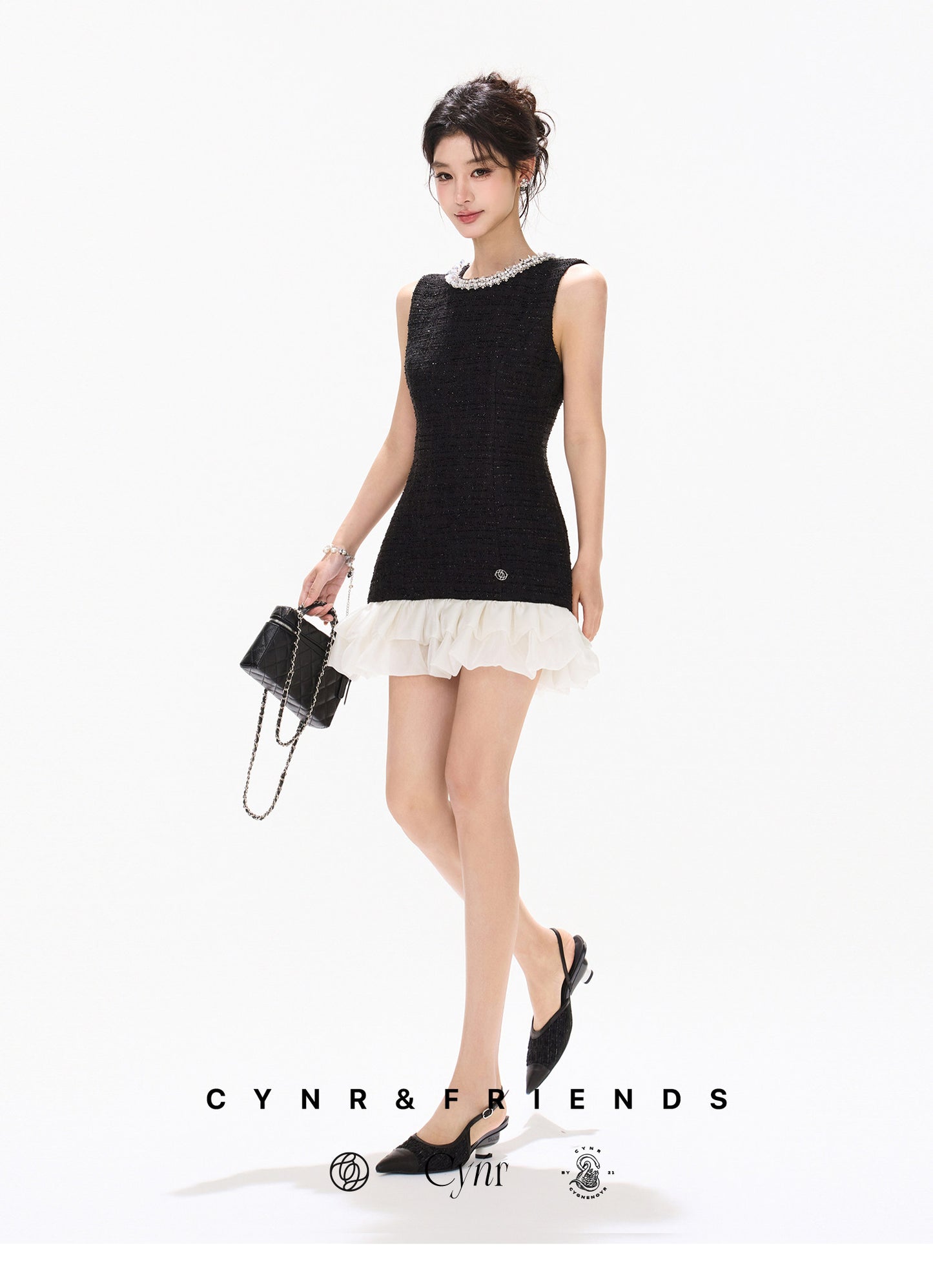 CHIC SEQUIN RUFFLE MINI DRESS