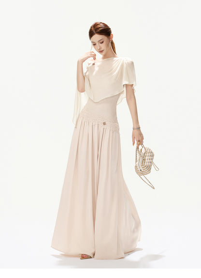 LACE SATIN MAXI DRESS