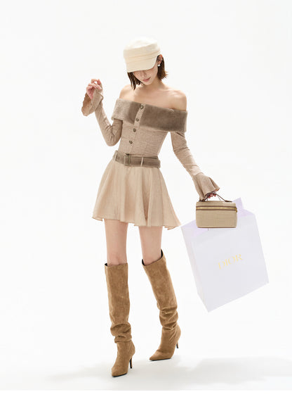 RETRO LADY ECO FUR KNIT DRESS