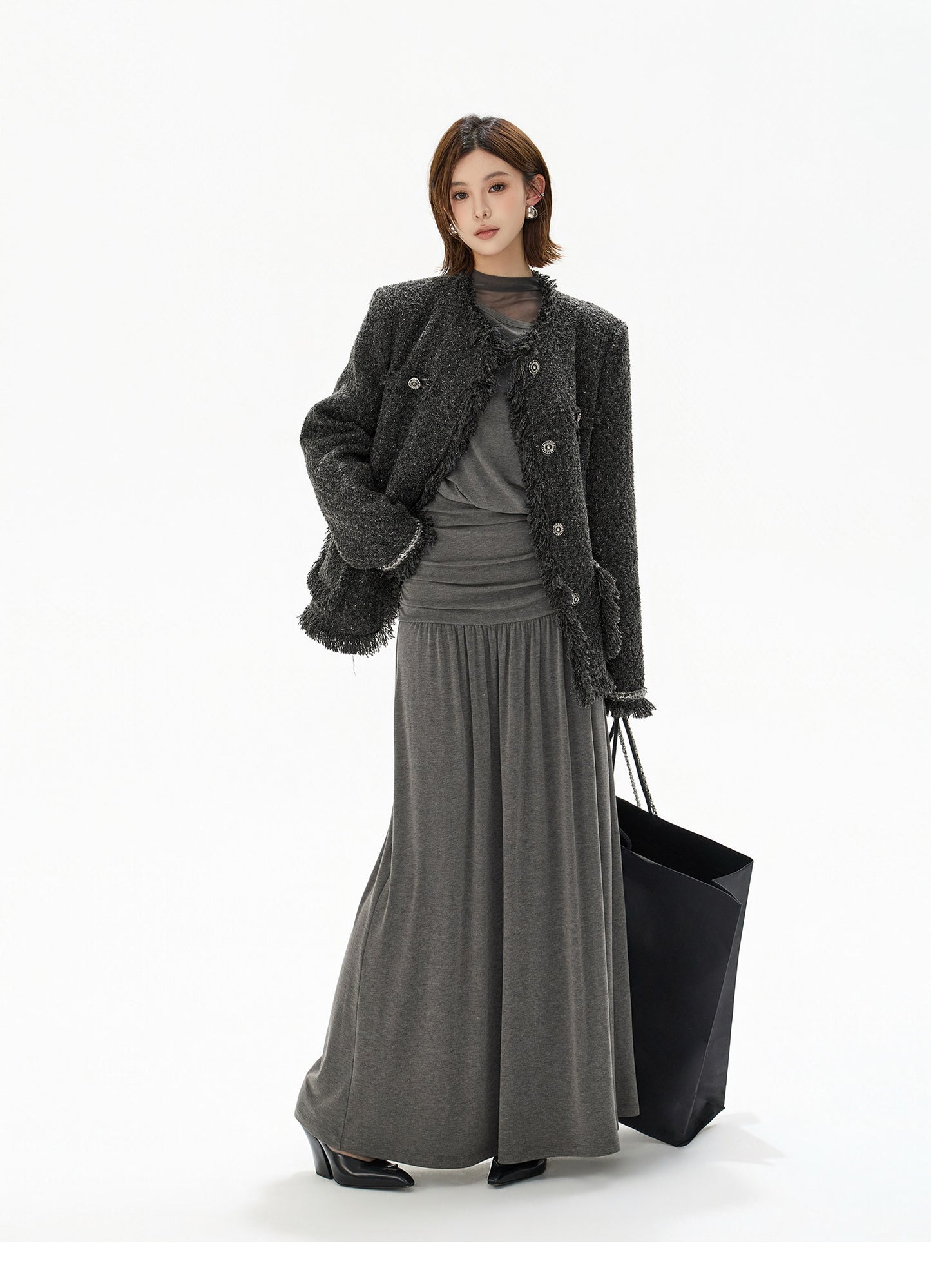 2-WAY OFF SHOULDER KNIT DRESS