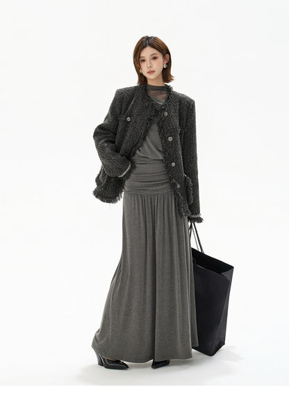 2-WAY OFF SHOULDER KNIT DRESS
