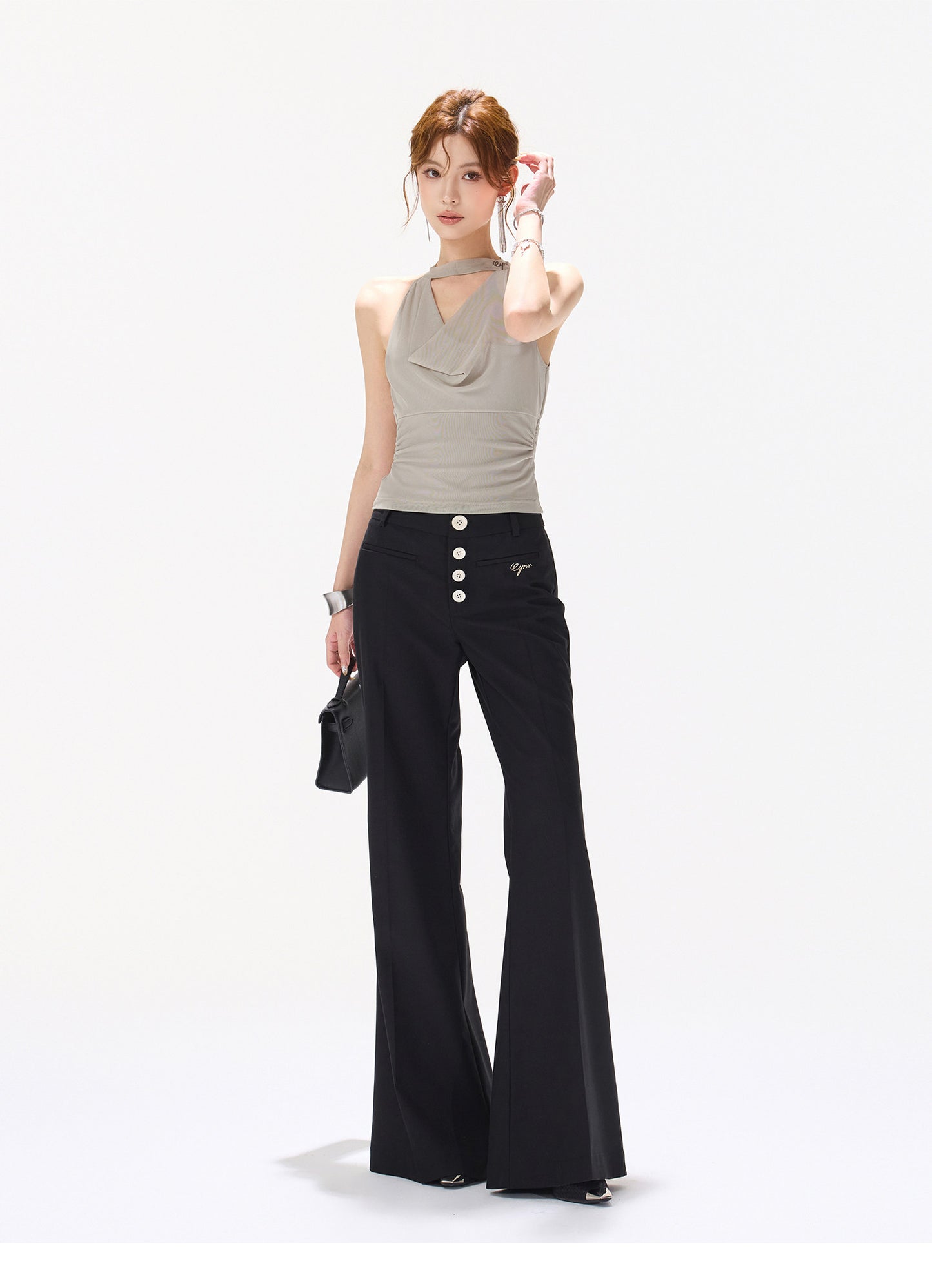 NOIR FLARE TROUSERS