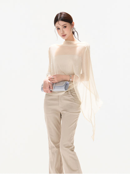 BEADED DRAPE TOP FLARE SET