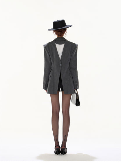 OLD MONEY AESTHETIC X-SHAPED DOUBLE-BREASTED SUIT