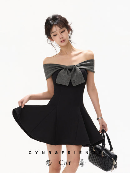 【日本在庫 】OFF SHOULDER POLKA DOT DRESS