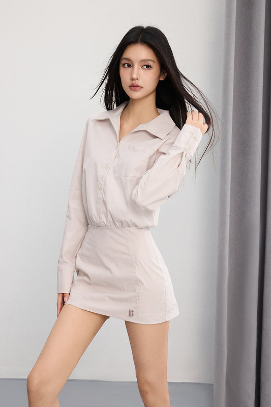 POLO COLLAR WAISTED MINI ONE-PIECE