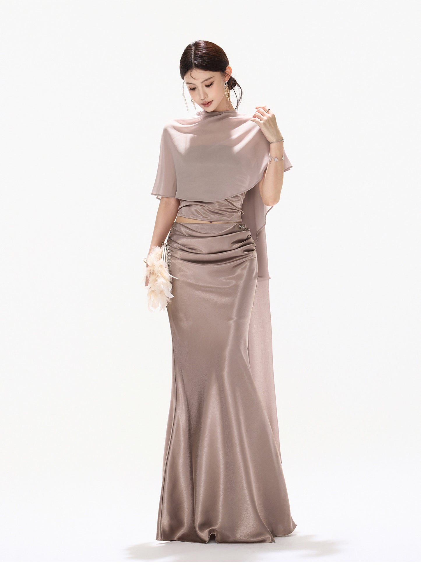 VIOLET DRAPED MERMAID SET