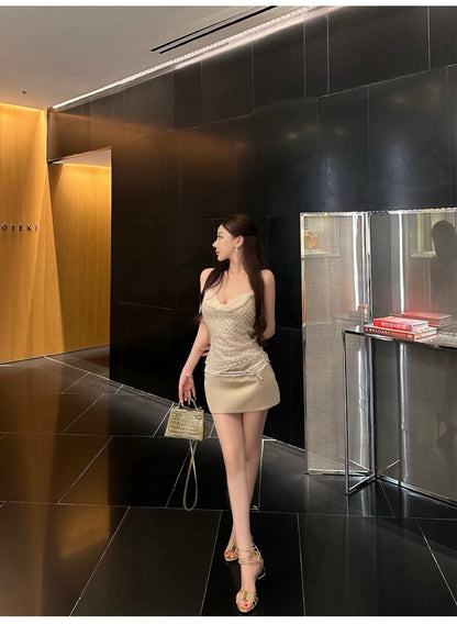 ROMANTIC GLOSSY BELTED SET