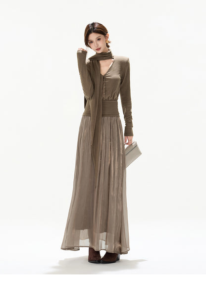 DRAPED LAYER GLOW DRESS