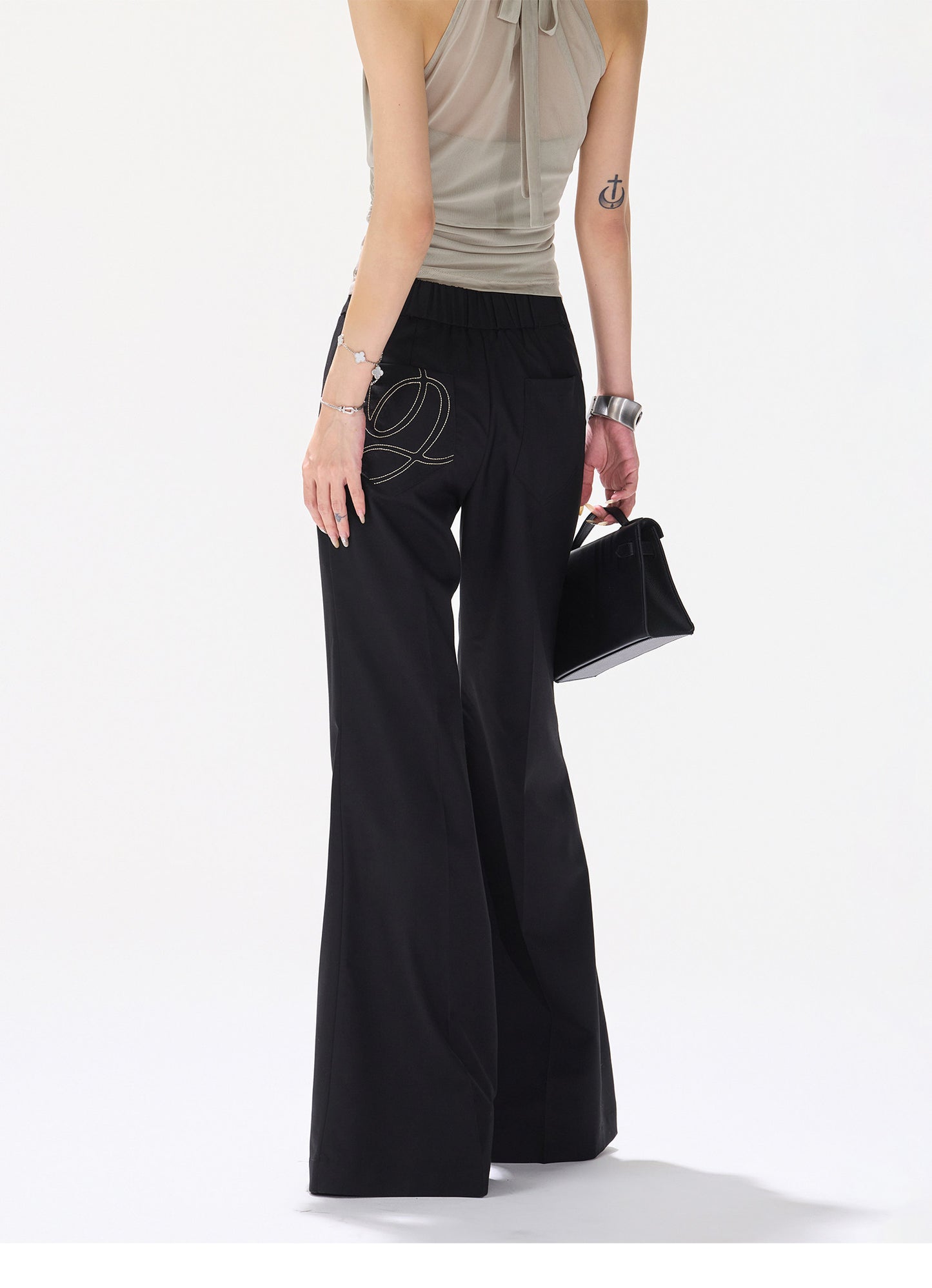NOIR FLARE TROUSERS