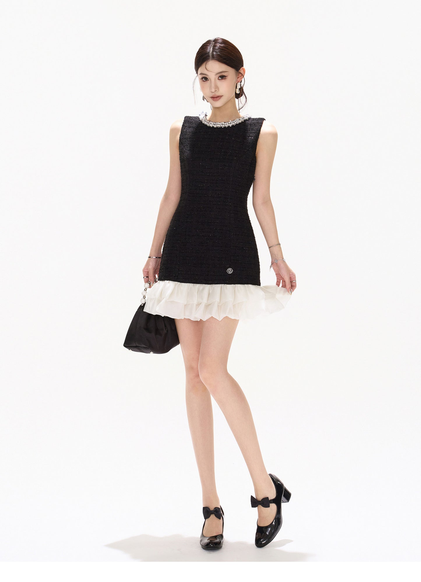 CHIC SEQUIN RUFFLE MINI DRESS
