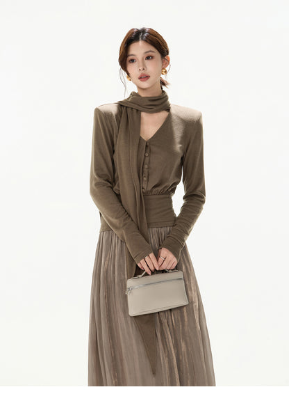 DRAPED LAYER GLOW DRESS