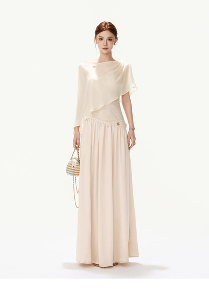 LACE SATIN MAXI DRESS