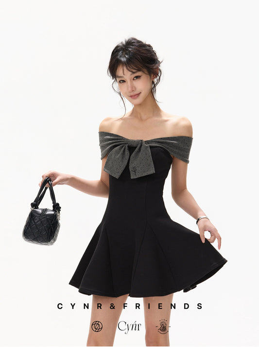 OFF SHOULDER POLKA DOT DRESS