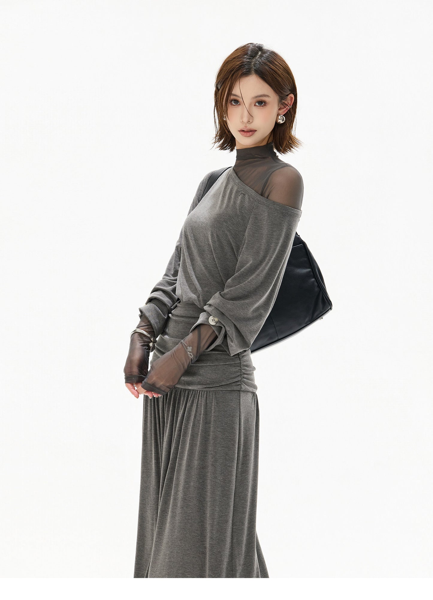 2-WAY OFF SHOULDER KNIT DRESS