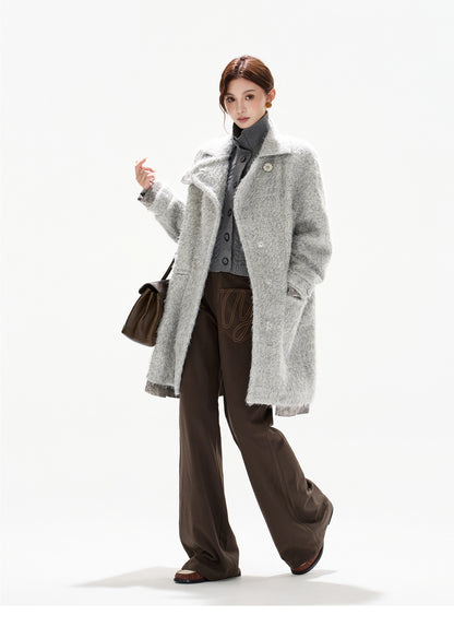 MELANGE WOOL COCOON COAT