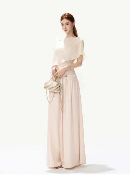 LACE SATIN MAXI DRESS