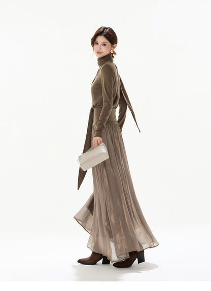 DRAPED LAYER GLOW DRESS