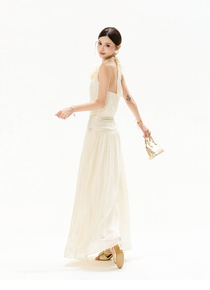 【日本在庫 】FLORAL HALTER CHIFFON MUSE DRESS