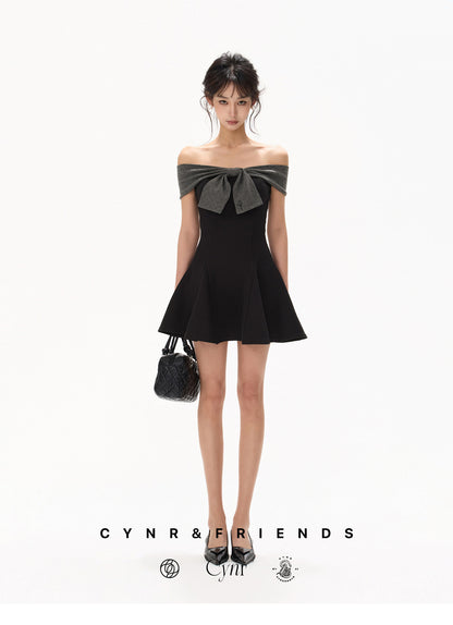 【日本在庫 】OFF SHOULDER POLKA DOT DRESS
