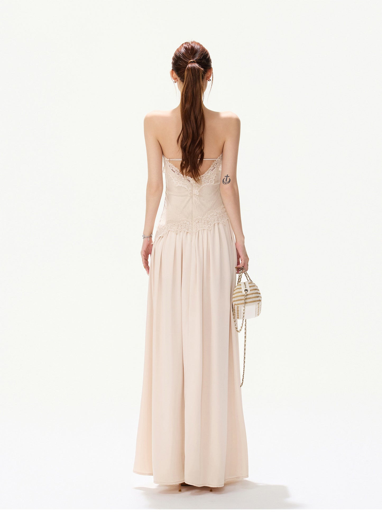 LACE SATIN MAXI DRESS