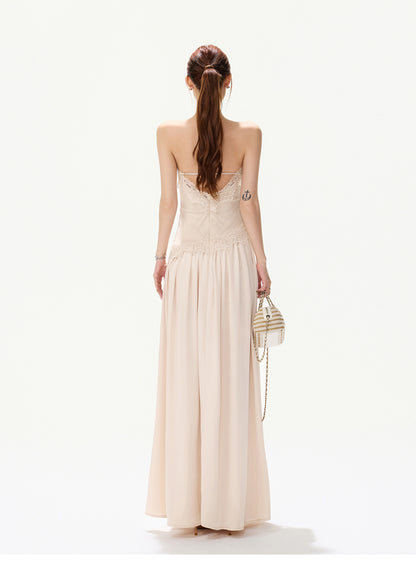 LACE SATIN MAXI DRESS