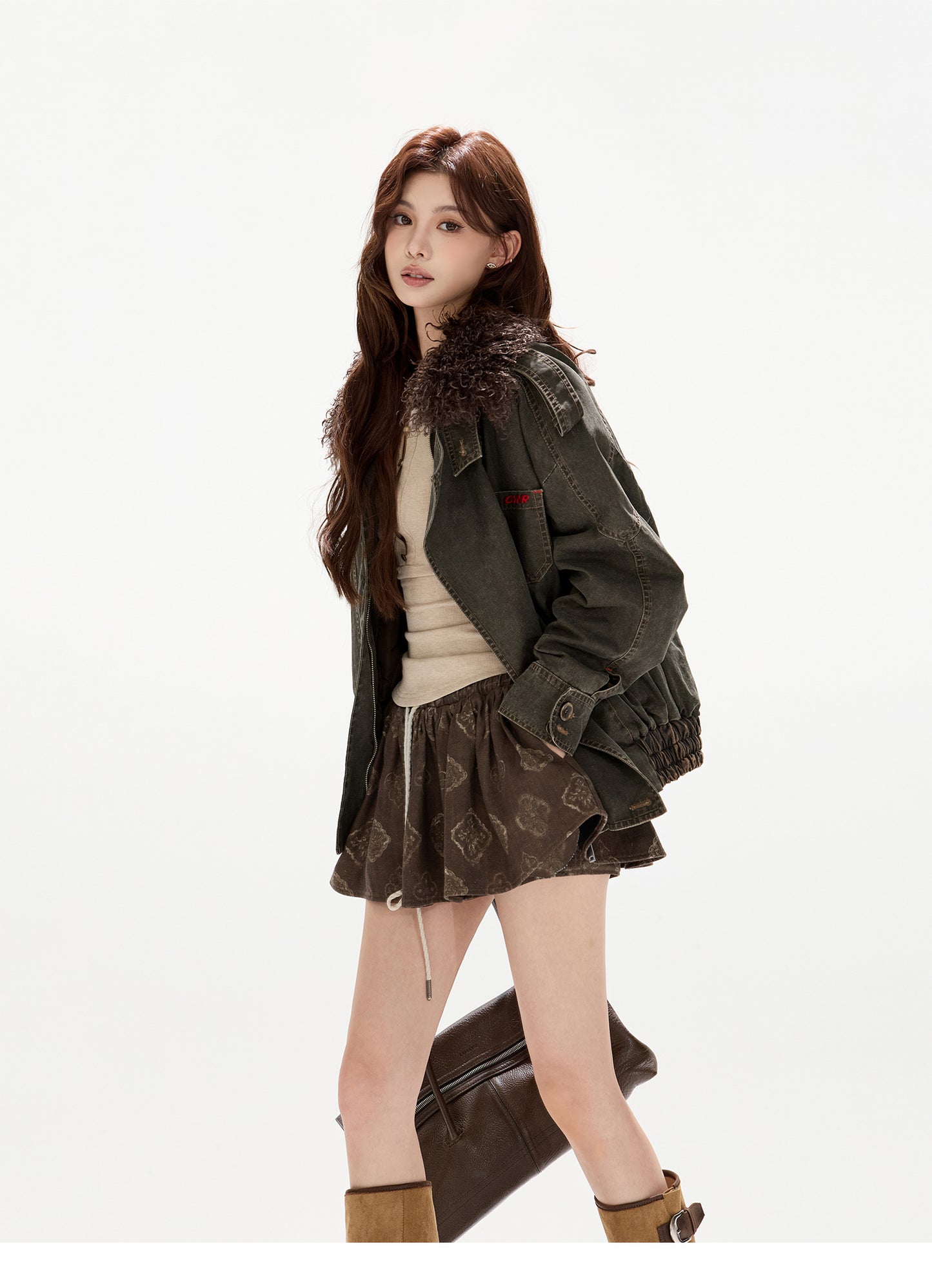 RETRO BLOOM DRAWSTRING WAIST A-LINE SKORT