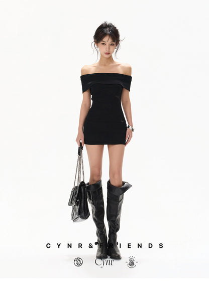 OFF SHOULDER MESH BODYCON DRESS