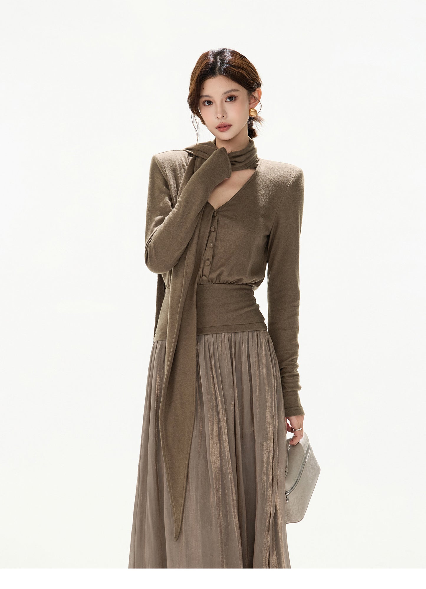 DRAPED LAYER GLOW DRESS