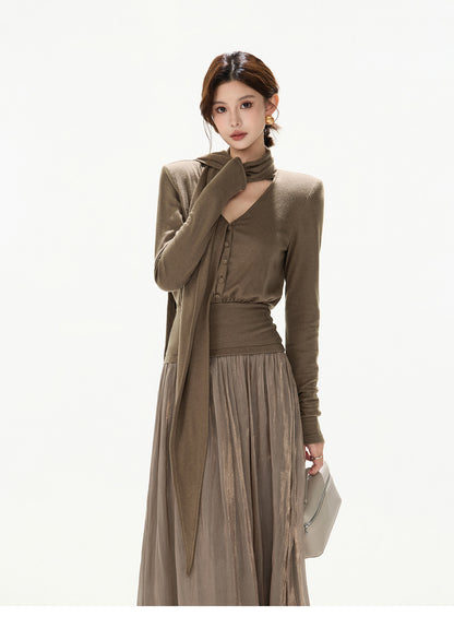 DRAPED LAYER GLOW DRESS