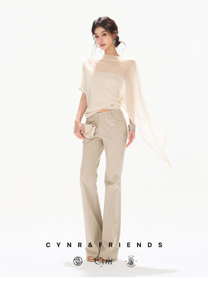 BEADED DRAPE TOP FLARE SET