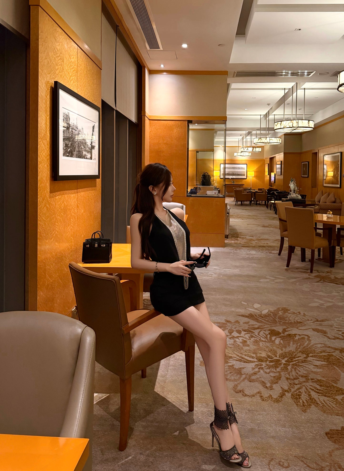 GALAXY RHINESTONE HALTER BACKLESS TOP